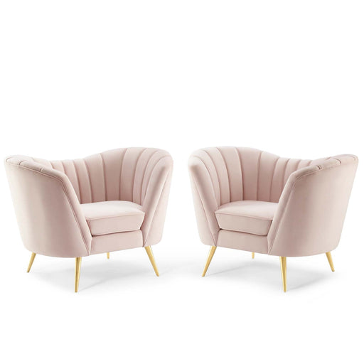 Modway Opportunity Performance Velvet Armchair Set of 2 Living Room Furniture - Features