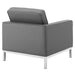 Loft Tufted Upholstered Faux Leather Loveseat and Armchair Set Silver Gray