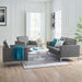 Loft 3 Piece Tufted Upholstered Faux Leather Set Silver Gray
