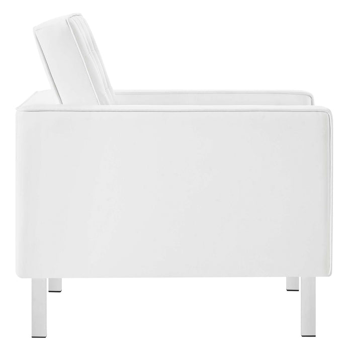 Loft Tufted Vegan Leather 3-Piece Furniture Set