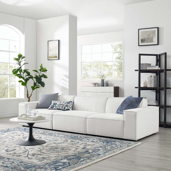 Restore 3-Piece Upholstered Sectional Sofa with French Piping & Pocket Coil Seating for Luxe Comfort
