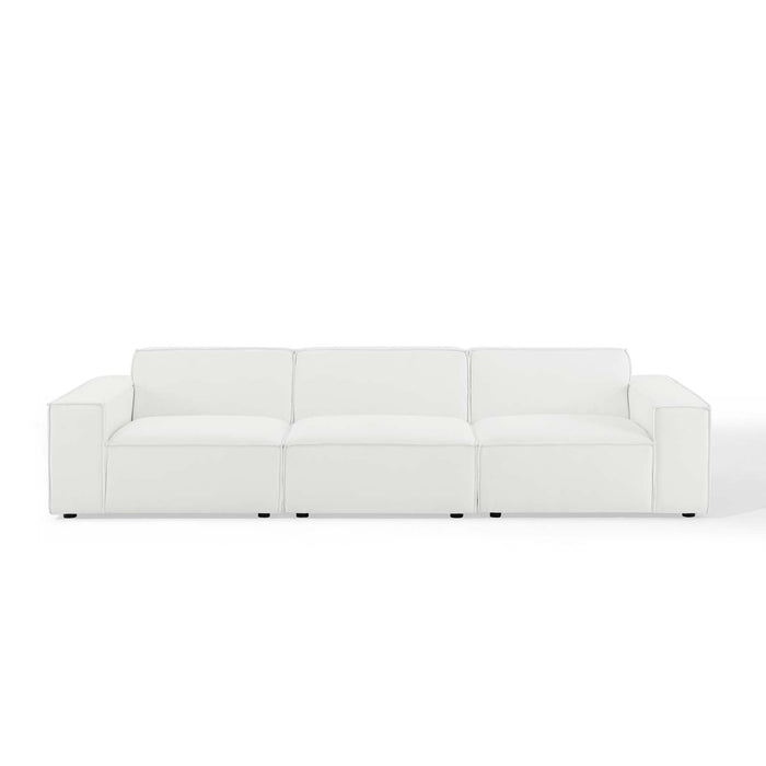 Restore 3-Piece Upholstered Sectional Sofa with French Piping & Pocket Coil Seating for Luxe Comfort