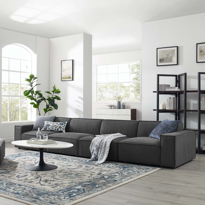 Restore 4-Piece Sectional Sofa - Luxurious Upholstered Design with Modular Connectors and Piping