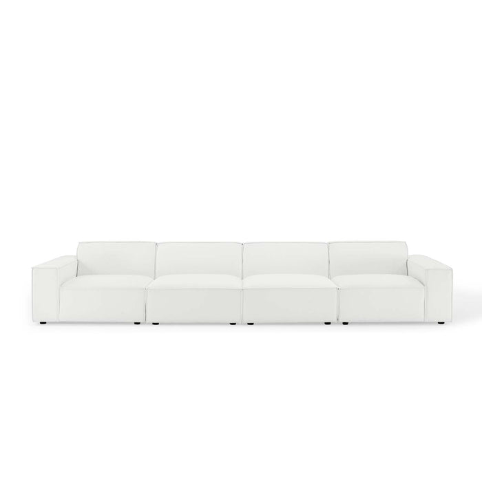 Restore 4-Piece Sectional Sofa - Luxurious Upholstered Design with Modular Connectors and Piping