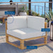Upland Outdoor Patio Teak Wood Corner Chair - detail close-up