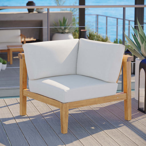 Bayport Outdoor Patio Teak Wood Corner Chair - Modway \outdoor\sofas & sectionals