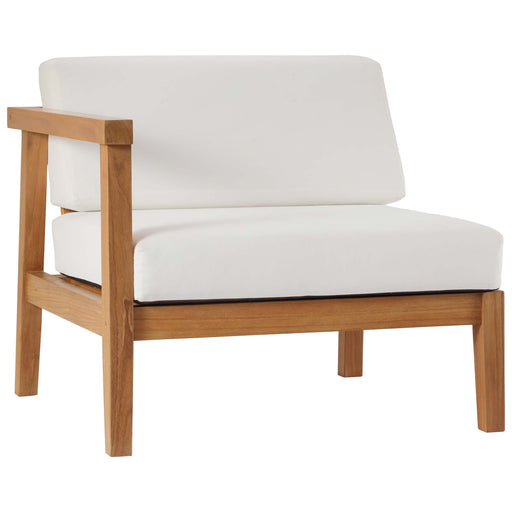 Bayport Outdoor Patio Teak Wood Left-Arm Chair - alternate angle view