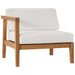 Bayport Outdoor Patio Teak Wood Left-Arm Chair - alternate angle view