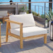 Bayport Outdoor Patio Teak Wood Left-Arm Chair - detail close-up