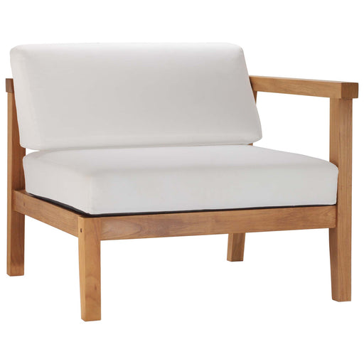 Bayport Outdoor Patio Teak Wood Right-Arm Chair - alternate angle view