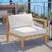 Bayport Outdoor Patio Teak Wood Right-Arm Chair - detail close-up