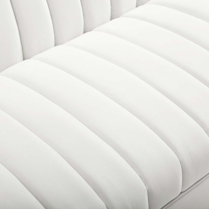 Shift Channel Tufted Performance Velvet Sofa - Luxurious Glam Deco Design for Elegant Living Spaces