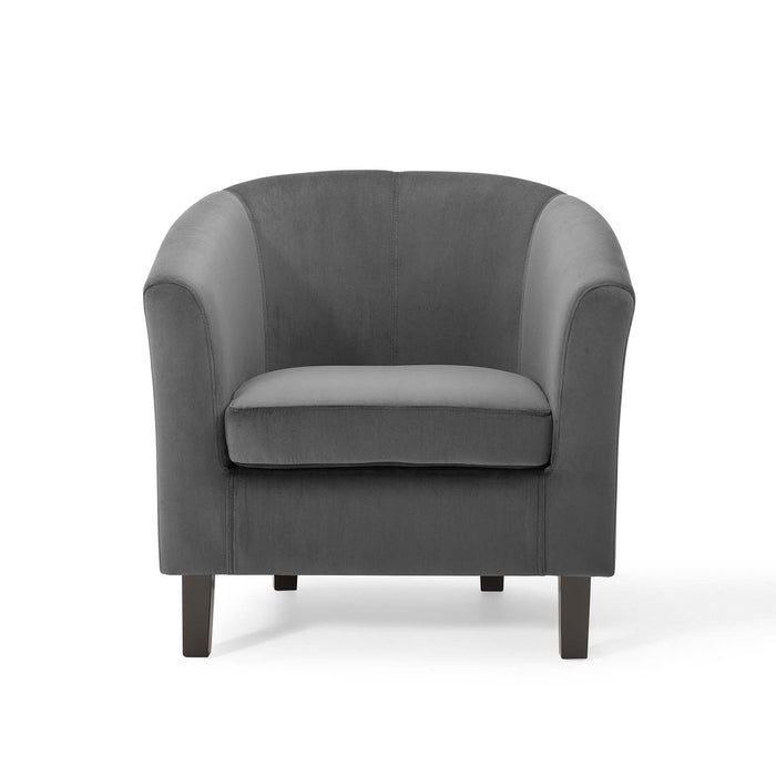 Prospect Performance Velvet Living Room Accent Armchair - Chic Barrel Back Design & Comfort