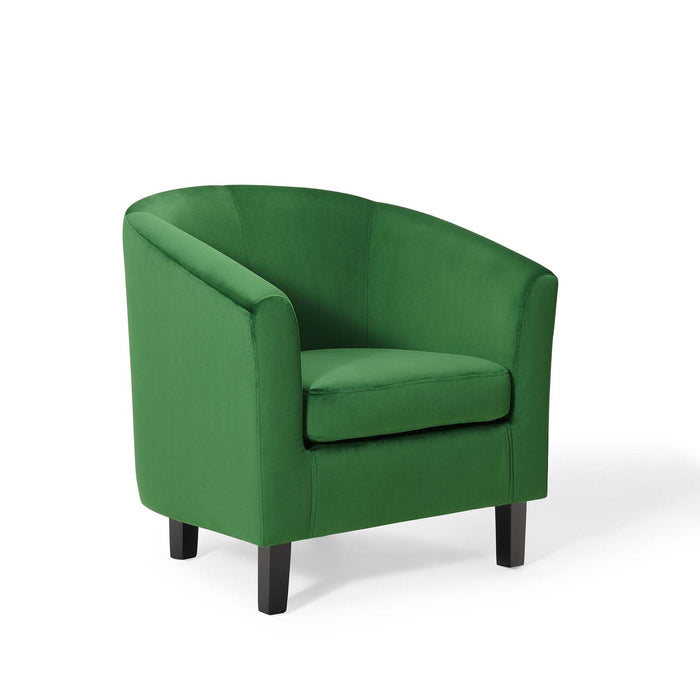 Prospect Performance Velvet Living Room Accent Armchair - Chic Barrel Back Design & Comfort