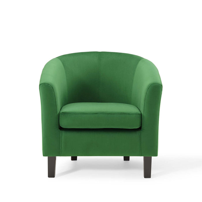 Prospect Performance Velvet Living Room Accent Armchair - Chic Barrel Back Design & Comfort