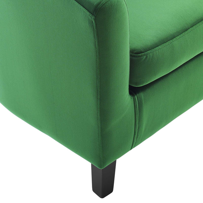 Prospect Performance Velvet Living Room Accent Armchair - Chic Barrel Back Design & Comfort