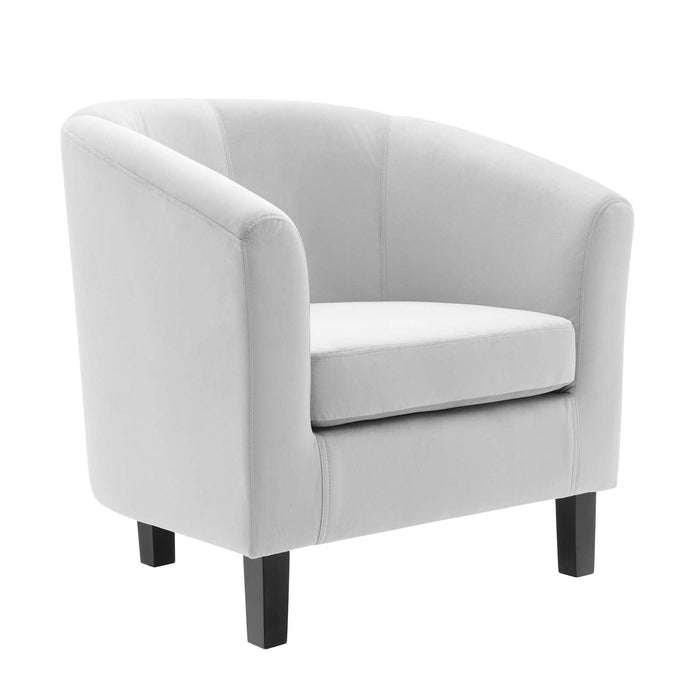 Prospect Performance Velvet Living Room Accent Armchair - Chic Barrel Back Design & Comfort
