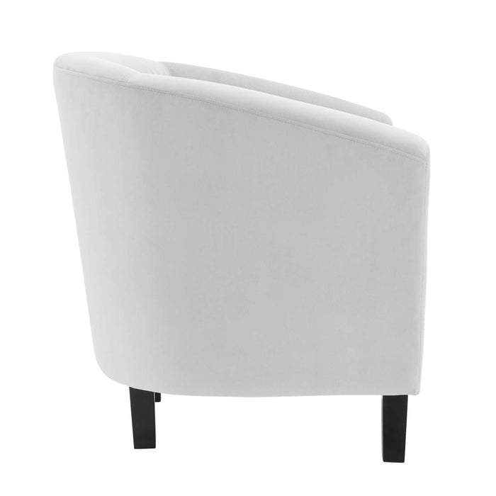 Prospect Performance Velvet Living Room Accent Armchair - Chic Barrel Back Design & Comfort