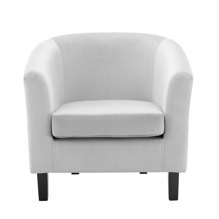 Prospect Performance Velvet Living Room Accent Armchair - Chic Barrel Back Design & Comfort