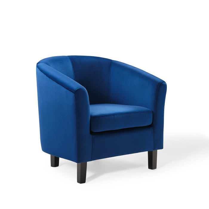 Prospect Performance Velvet Living Room Accent Armchair - Chic Barrel Back Design & Comfort