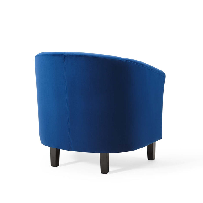 Prospect Performance Velvet Living Room Accent Armchair - Chic Barrel Back Design & Comfort