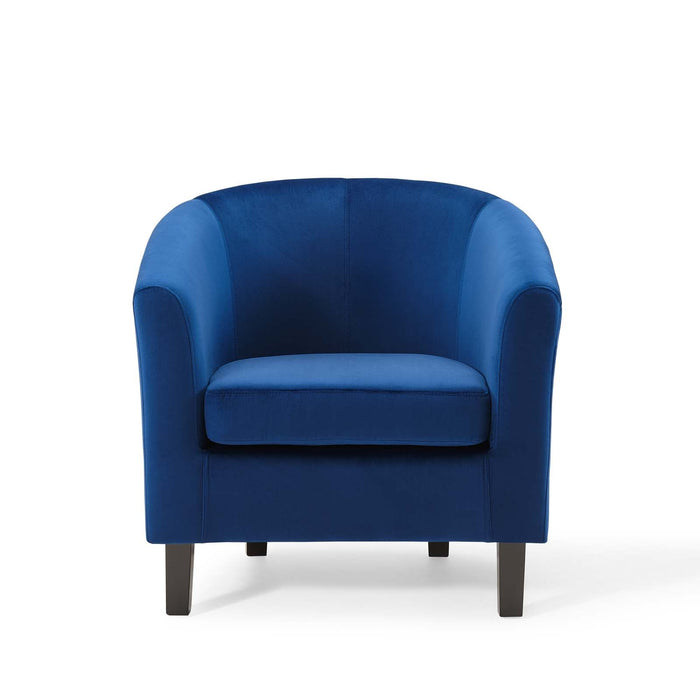Prospect Performance Velvet Living Room Accent Armchair - Chic Barrel Back Design & Comfort