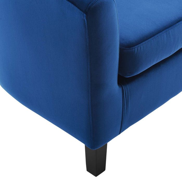 Prospect Performance Velvet Living Room Accent Armchair - Chic Barrel Back Design & Comfort