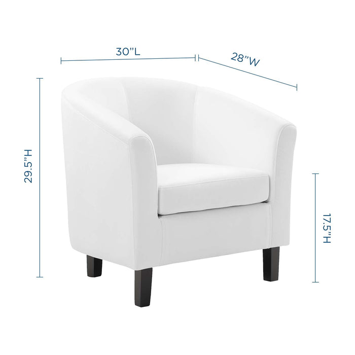 Prospect Performance Velvet Living Room Accent Armchair - Chic Barrel Back Design & Comfort