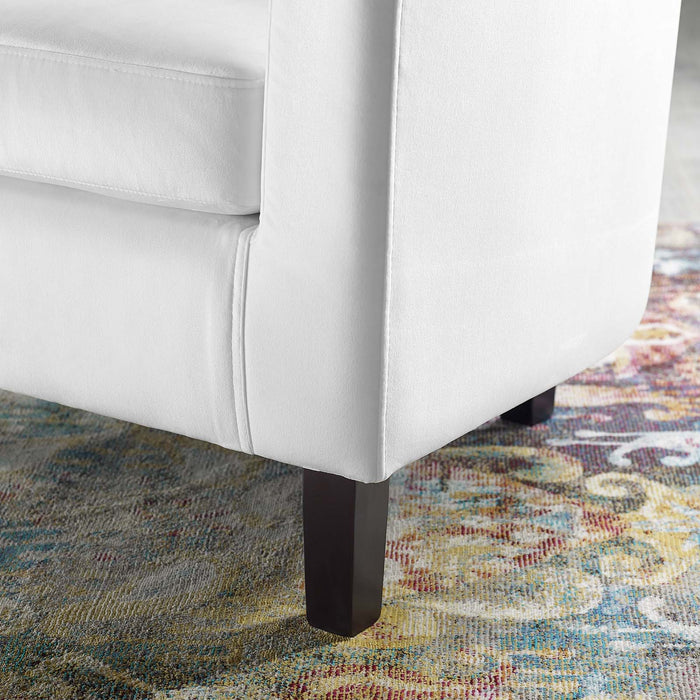 Prospect Performance Velvet Living Room Accent Armchair - Chic Barrel Back Design & Comfort