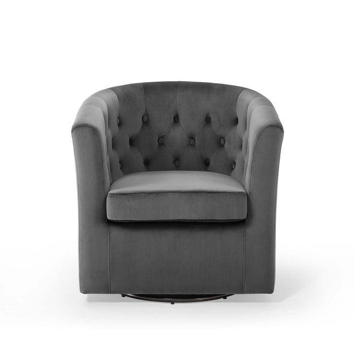 Prospect Tufted Velvet Swivel Armchair - Modern Comfort with Stain-Resistant Upholstery & Style