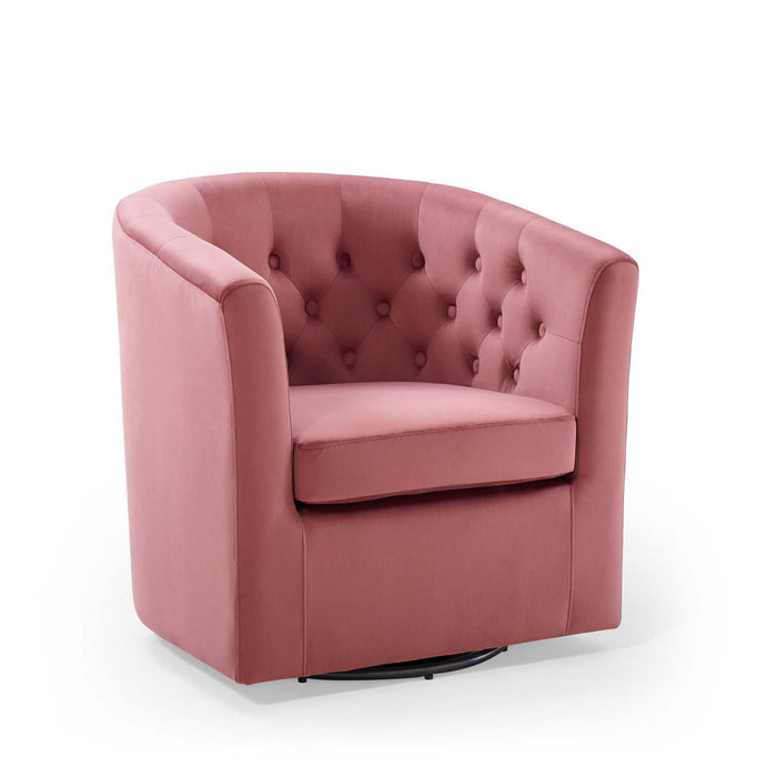 Prospect Tufted Velvet Swivel Armchair - Modern Comfort with Stain-Resistant Upholstery & Style