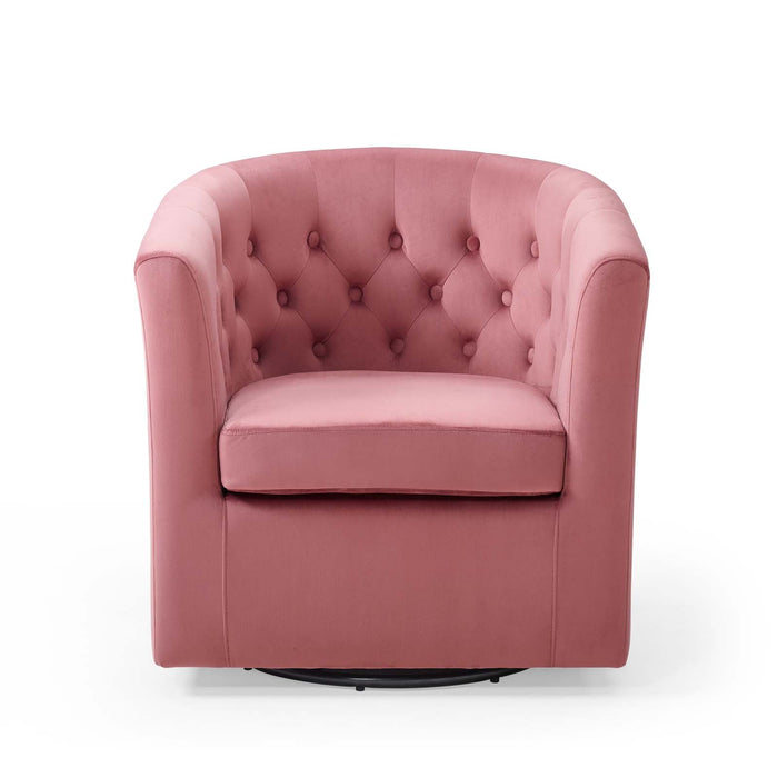 Prospect Tufted Velvet Swivel Armchair - Modern Comfort with Stain-Resistant Upholstery & Style