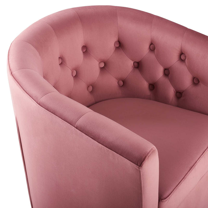 Prospect Tufted Velvet Swivel Armchair - Modern Comfort with Stain-Resistant Upholstery & Style