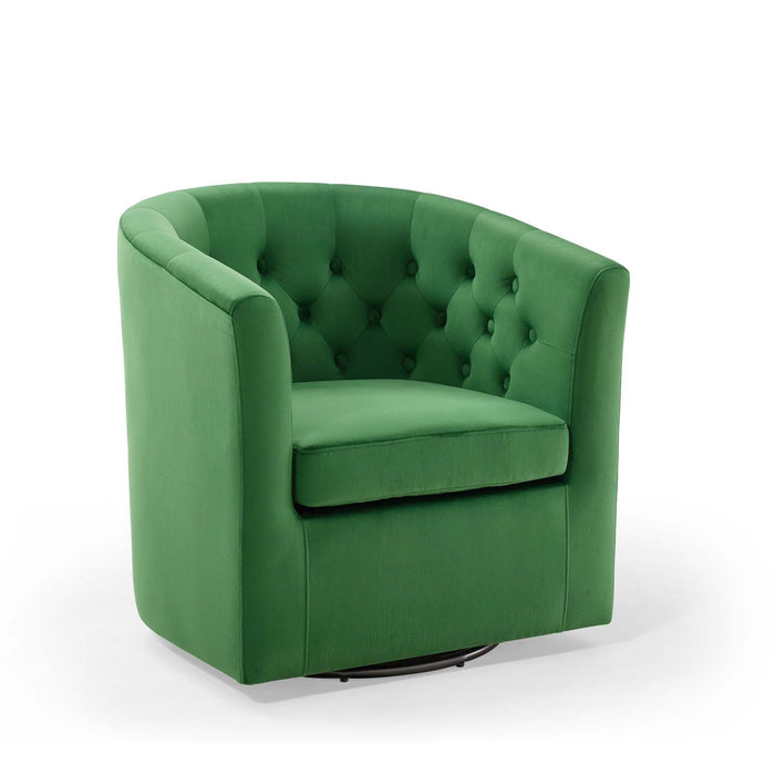 Prospect Tufted Velvet Swivel Armchair - Modern Comfort with Stain-Resistant Upholstery & Style
