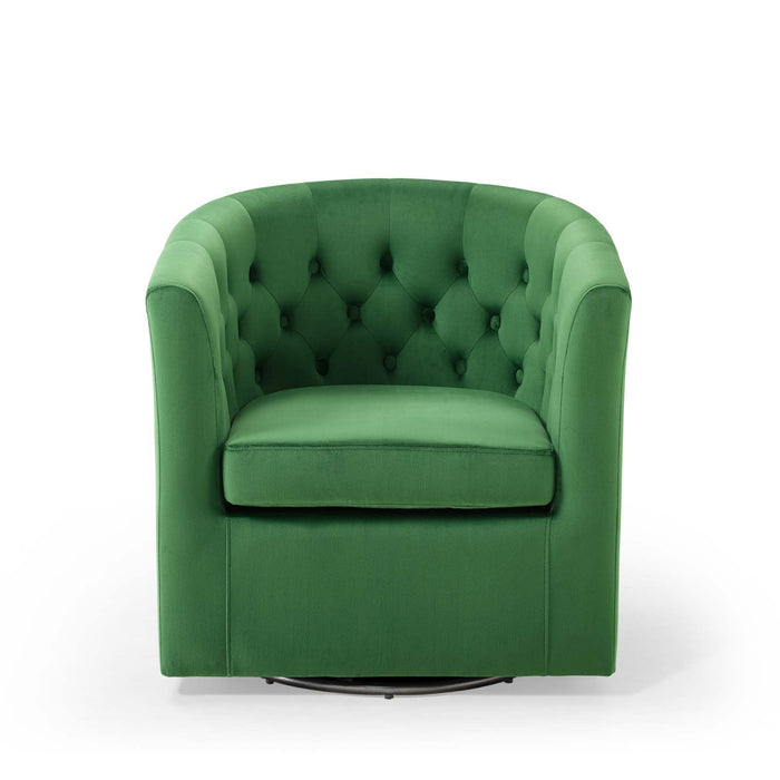 Prospect Tufted Velvet Swivel Armchair - Modern Comfort with Stain-Resistant Upholstery & Style