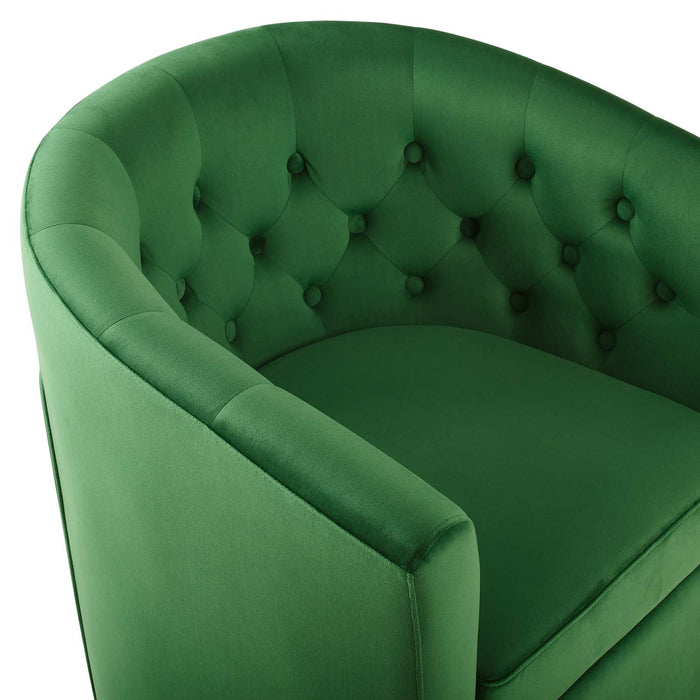 Prospect Tufted Velvet Swivel Armchair - Modern Comfort with Stain-Resistant Upholstery & Style