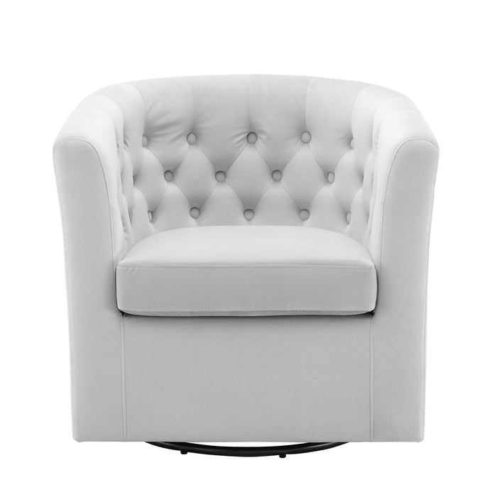 Prospect Tufted Velvet Swivel Armchair - Modern Comfort with Stain-Resistant Upholstery & Style