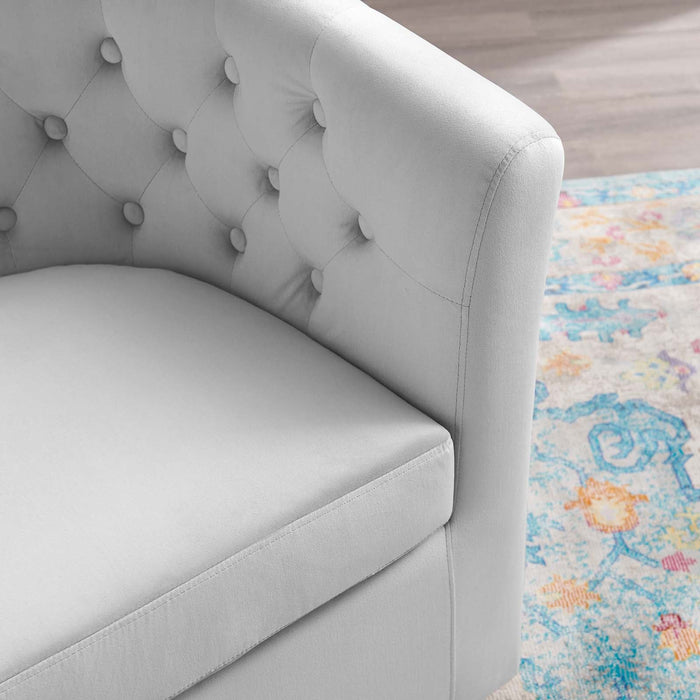 Prospect Tufted Velvet Swivel Armchair - Modern Comfort with Stain-Resistant Upholstery & Style