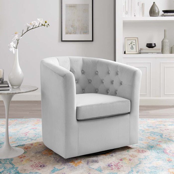 Prospect Tufted Velvet Swivel Armchair - Modern Comfort with Stain-Resistant Upholstery & Style
