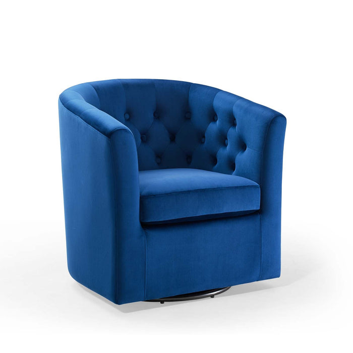Prospect Tufted Velvet Swivel Armchair - Modern Comfort with Stain-Resistant Upholstery & Style