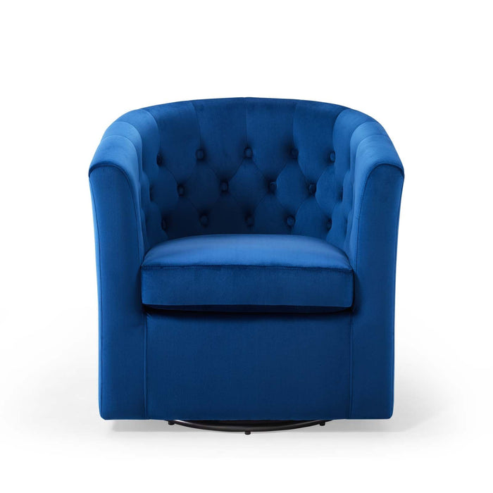 Prospect Tufted Velvet Swivel Armchair - Modern Comfort with Stain-Resistant Upholstery & Style