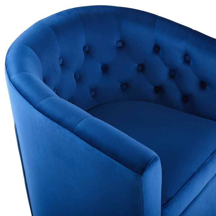 Prospect Tufted Velvet Swivel Armchair - Modern Comfort with Stain-Resistant Upholstery & Style