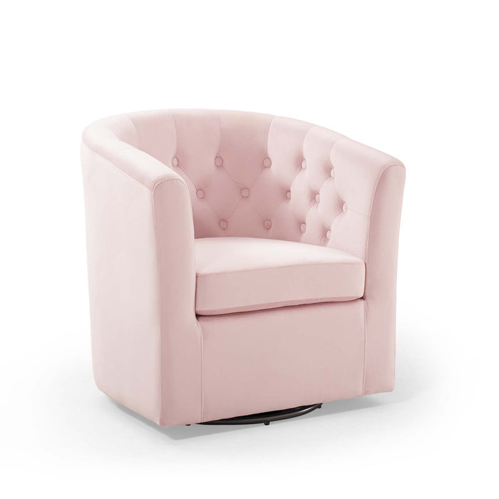 Prospect Tufted Velvet Swivel Armchair - Modern Comfort with Stain-Resistant Upholstery & Style