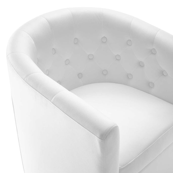 Prospect Tufted Velvet Swivel Armchair - Modern Comfort with Stain-Resistant Upholstery & Style
