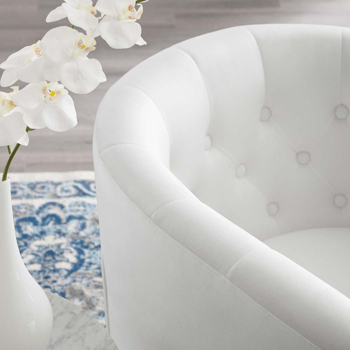 Prospect Tufted Velvet Swivel Armchair - Modern Comfort with Stain-Resistant Upholstery & Style