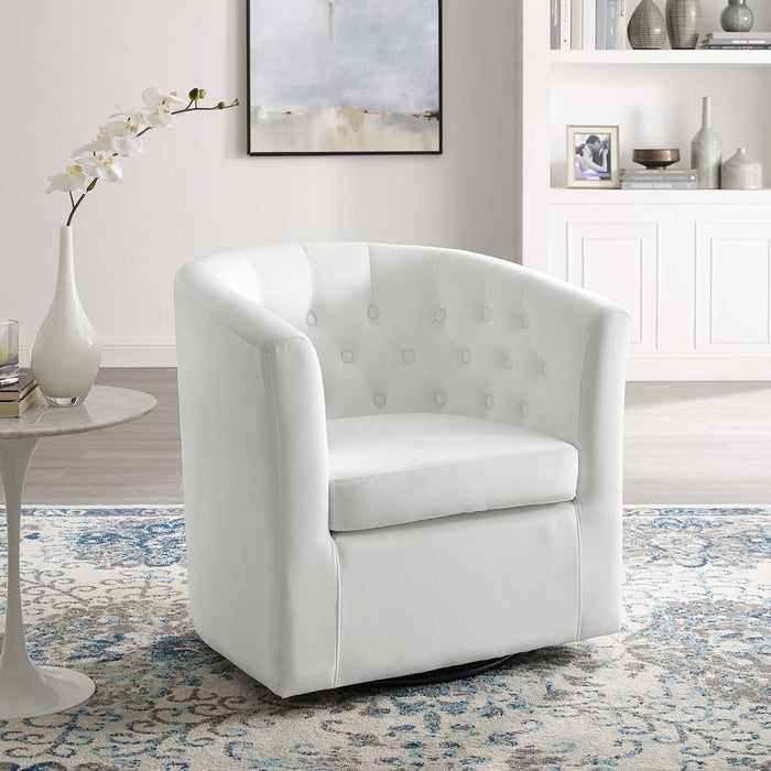 Prospect Tufted Velvet Swivel Armchair - Modern Comfort with Stain-Resistant Upholstery & Style