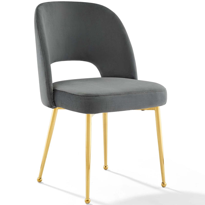 Modway Rouse Dining Room Side Chair Set of 2 in Blue - Detail View