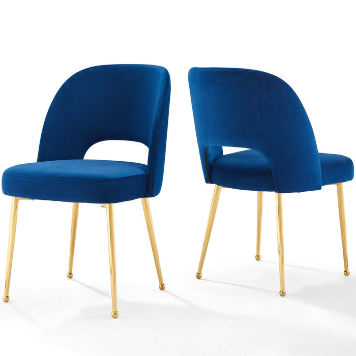 Modway Rouse Dining Room Side Chair Set of 2 in Blue