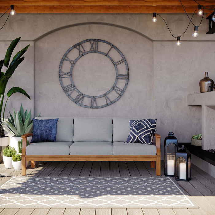 Marina Outdoor Patio Teak Sofa Natural Gray