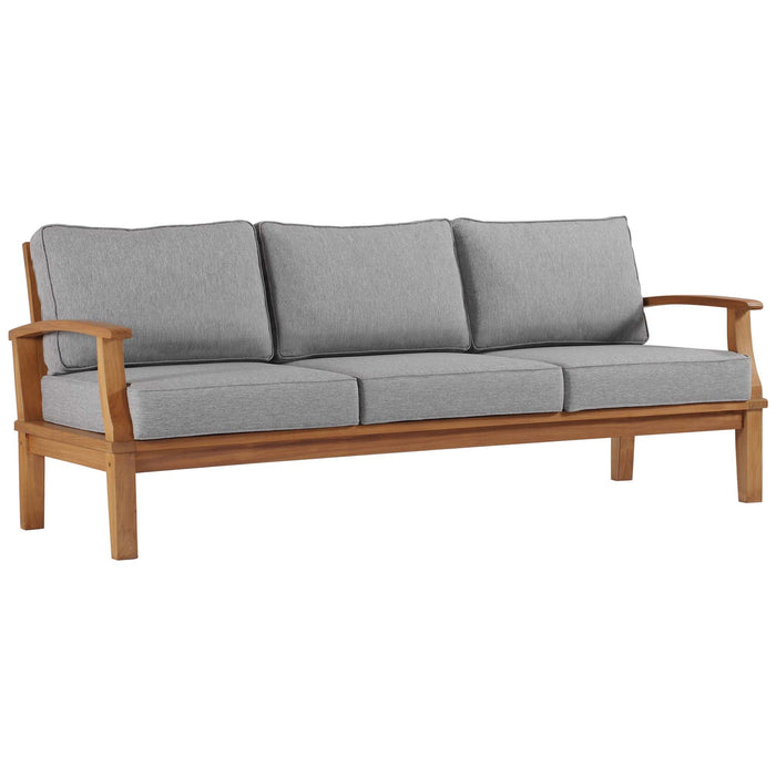 Marina Outdoor Patio Teak Sofa Natural Gray